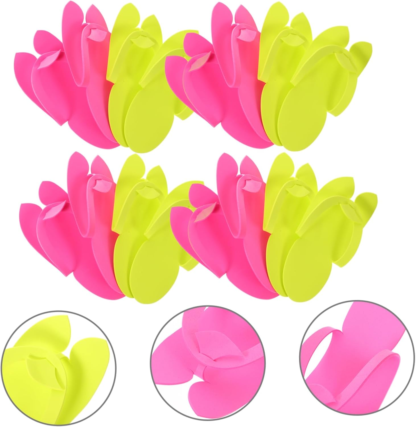 Beavorty 12Pairs Eva Foam Manicure Slippers for Women Men Beach Flip-Flops Disposable Spa Hotel Slippers Random Color image number 2