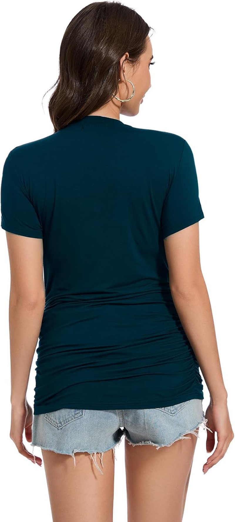 Smallshow Women'S Maternity Clothes Crew Neck Short Sleeve Pregnancy Tops T Shirts image number 6