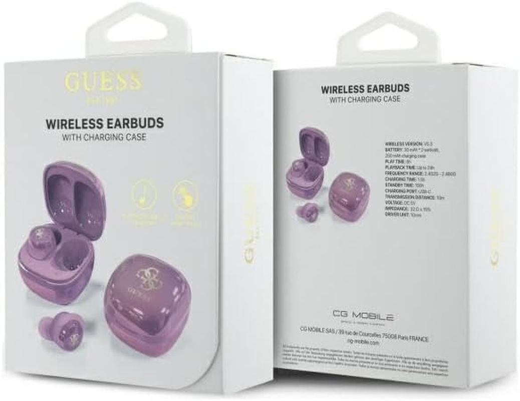 CG Mobile Guess Bluetooth Headphones TWS + Docking Station Iridescent 4G Printed Logo Purple image number 5