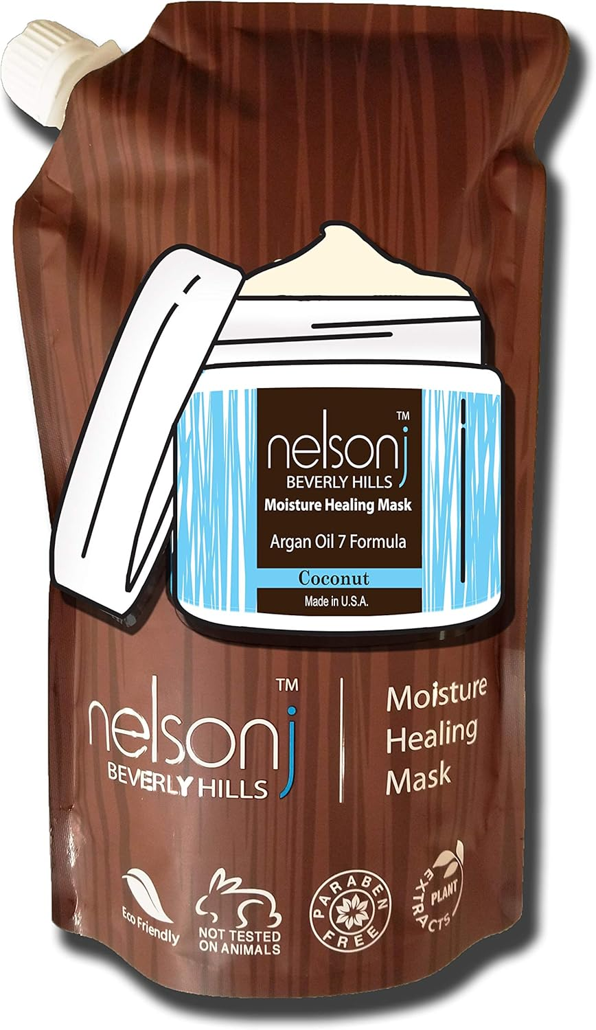 Nelson J Beverly Hills Argan Oil 7 Moisture Healing Mask - Scent: Coconut - 24Oz