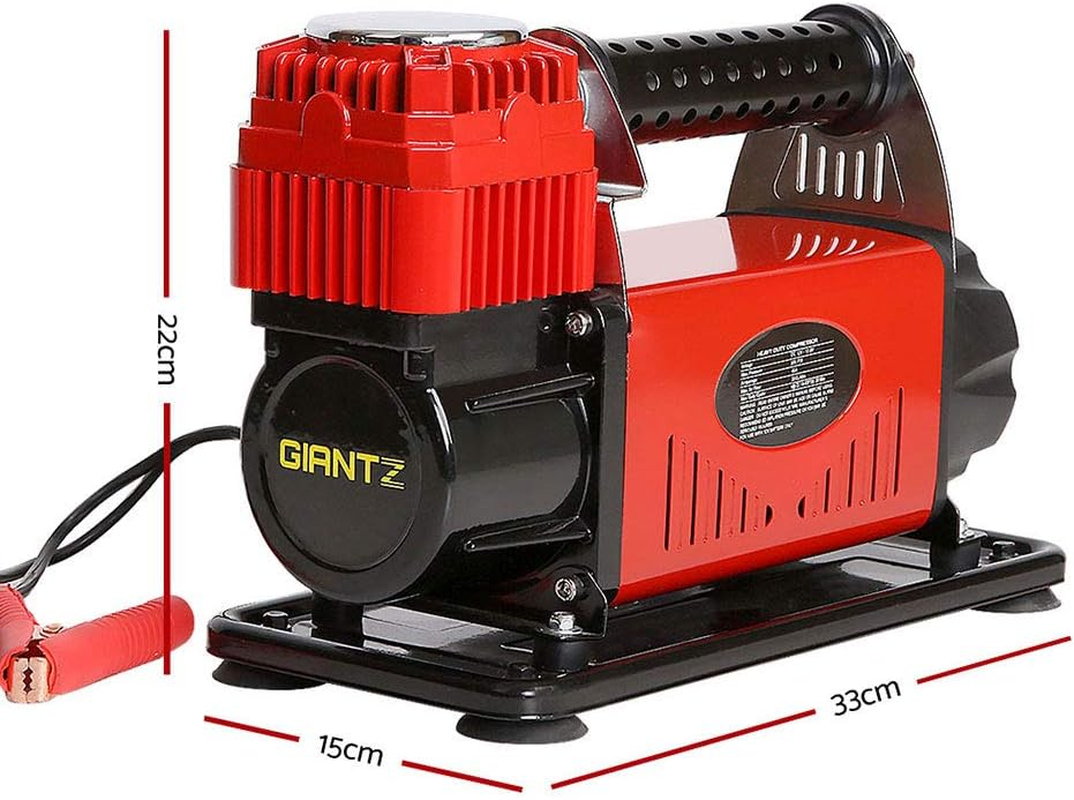 Giantz 12V Air Compressor, Portable Car Tyre Deflator Inflator Pump Electric Airbrush Compressors Automotive Tools 4X4 4Wd Equipment, with Pressure Gauge Power Bank 2 Cylinders 320L/MIN image number 6