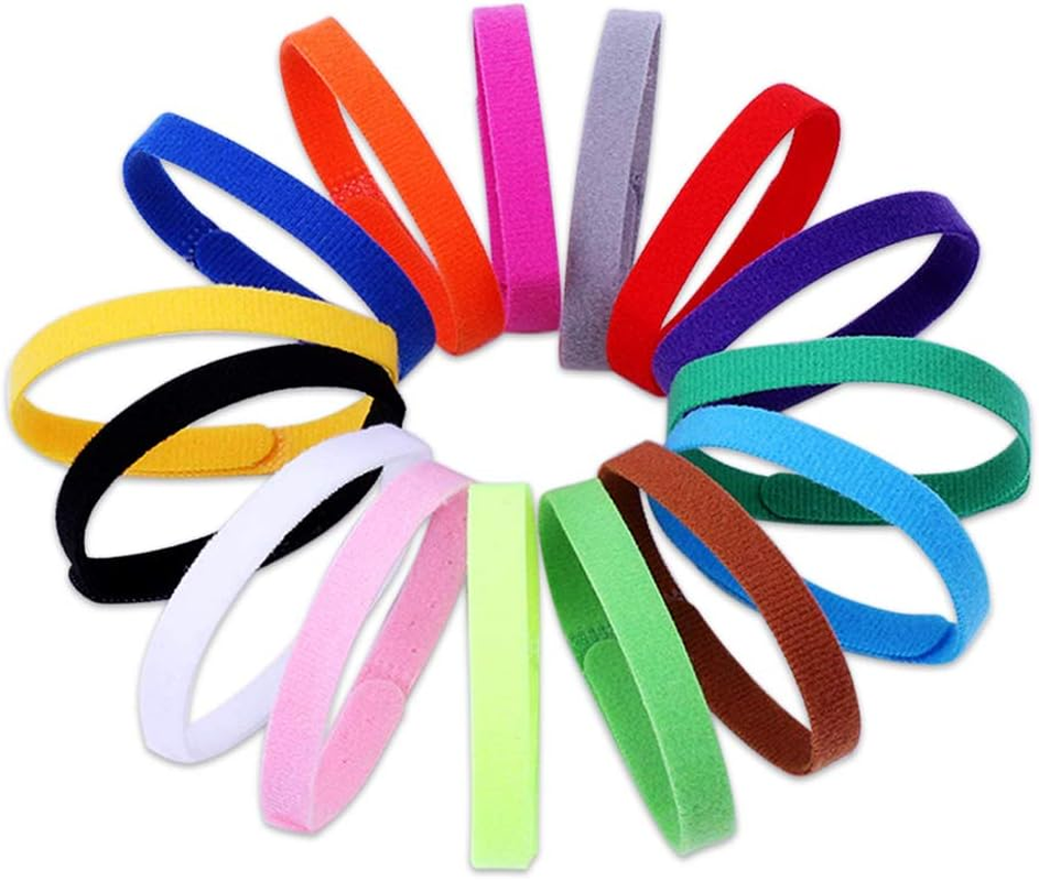 BREEZO Puppy ID Collars, 15 Colors Whelping Puppies ID Bands, Double-Sided Soft Adjustable Pet Dog Cat Collars (M-30Cm)