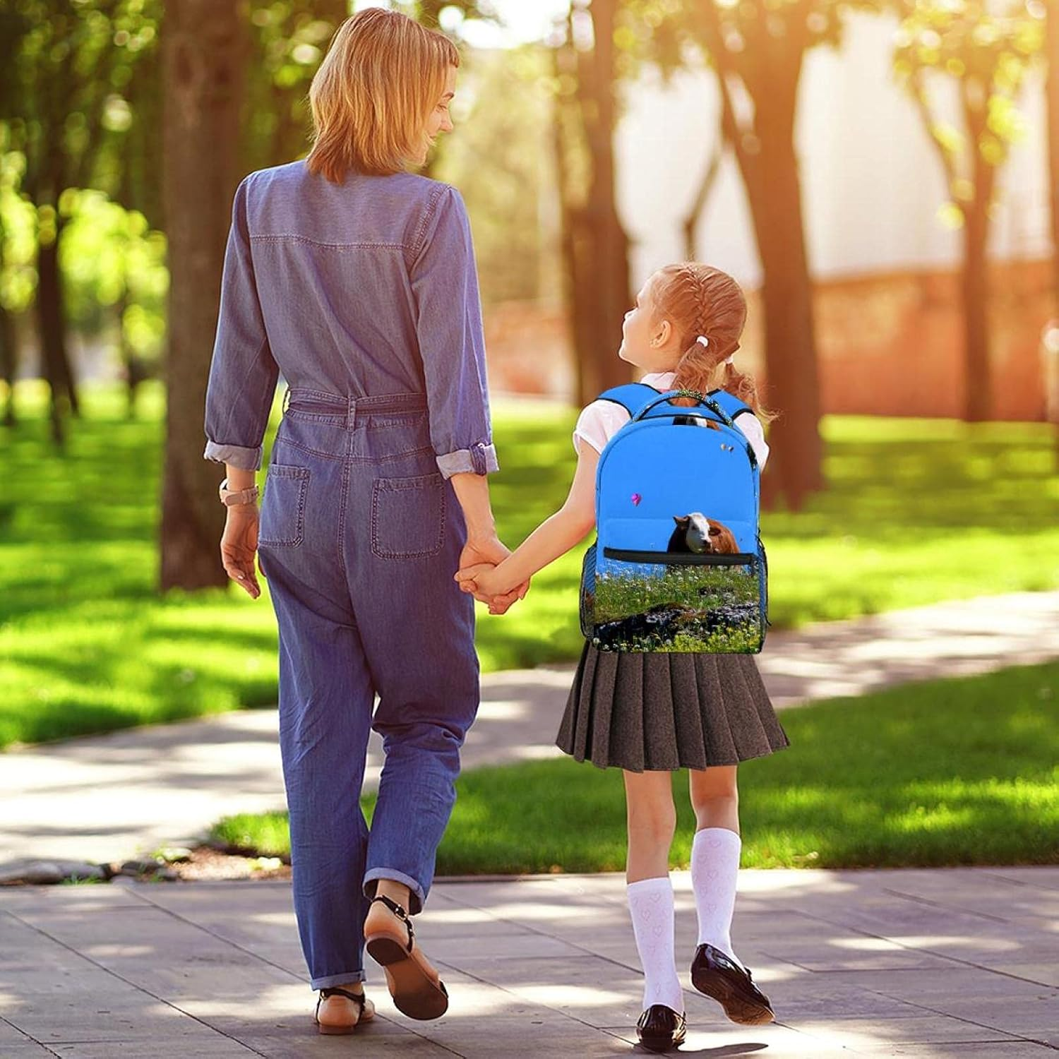 Nature Landscape Mountains Cow Alm Backpack Students Shoulder Bags Travel Bag College School Tote Backpacks image number 1