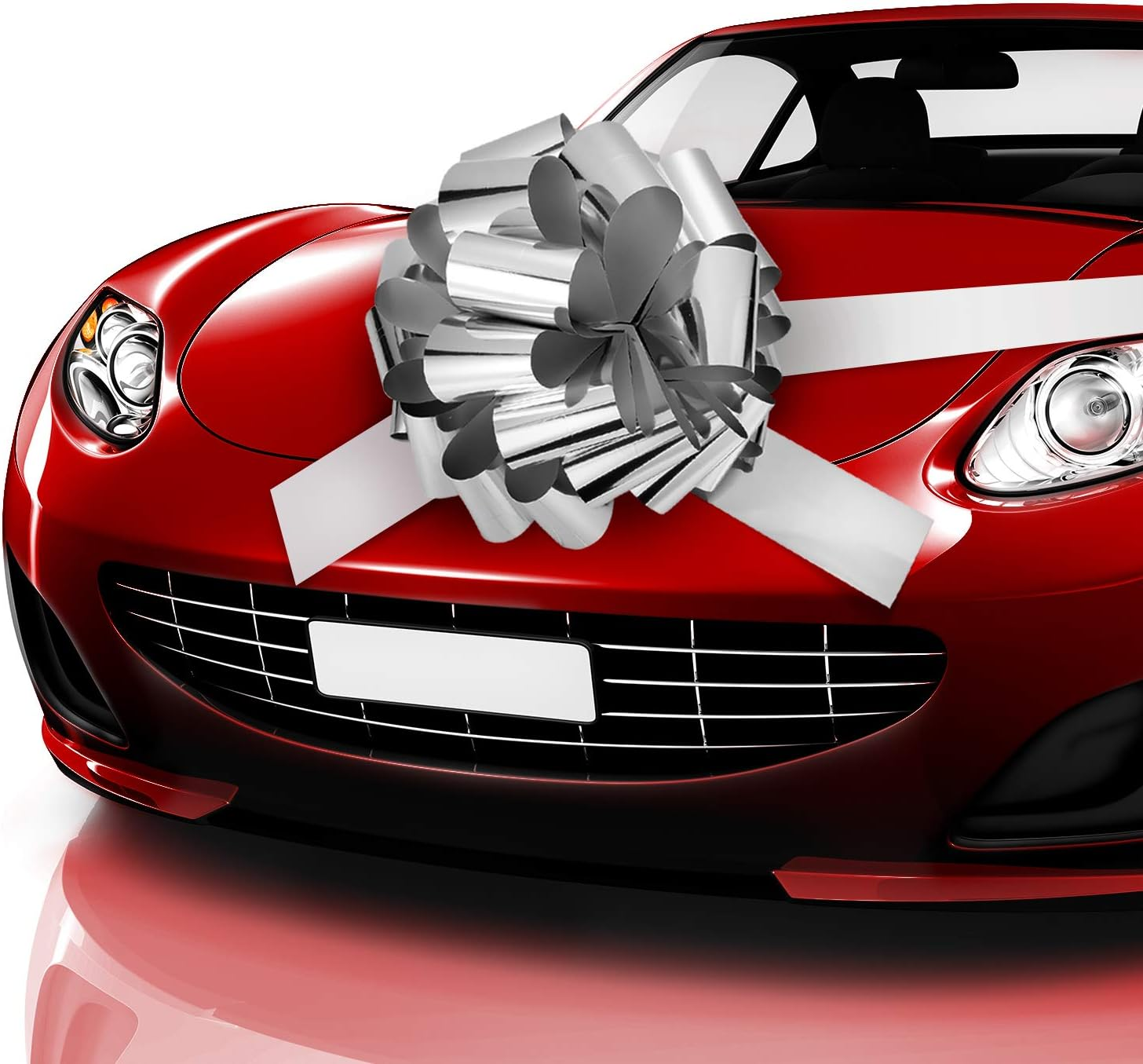 Car Bow Pull Bow Car Gift Wrapping Bow with 20 Ft Car Ribbon for Car Decor Wedding New Houses Party Celebration (Red, 25 Inch)