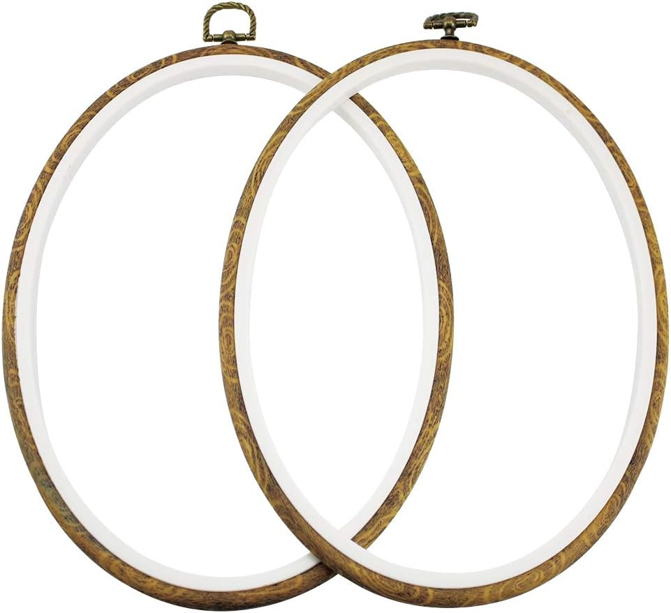 Guofa 2Pcs Resin Embroidery Hoop for Cross Stitch Embroidery Oval Hoops Arts Decoration (29Cm/11In-2Pcs) image number 3