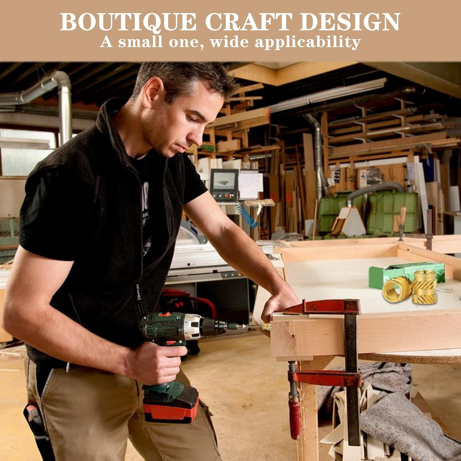 100 Pcs M3 Screws Nuts for Heat Press, M3 Threaded Inserts, Brass Threaded Inserts with Box, Metric Threaded Insert Nuts for 3D Printing Injection Molding, Wood, Plastic, Sheet Metal (4 X 5 MM) image number 2