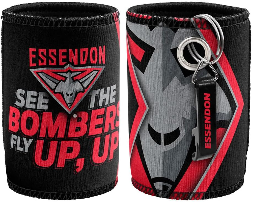 Essendon Bombers AFL Footy Stubby Holder Can Cooler with Bottle Opener