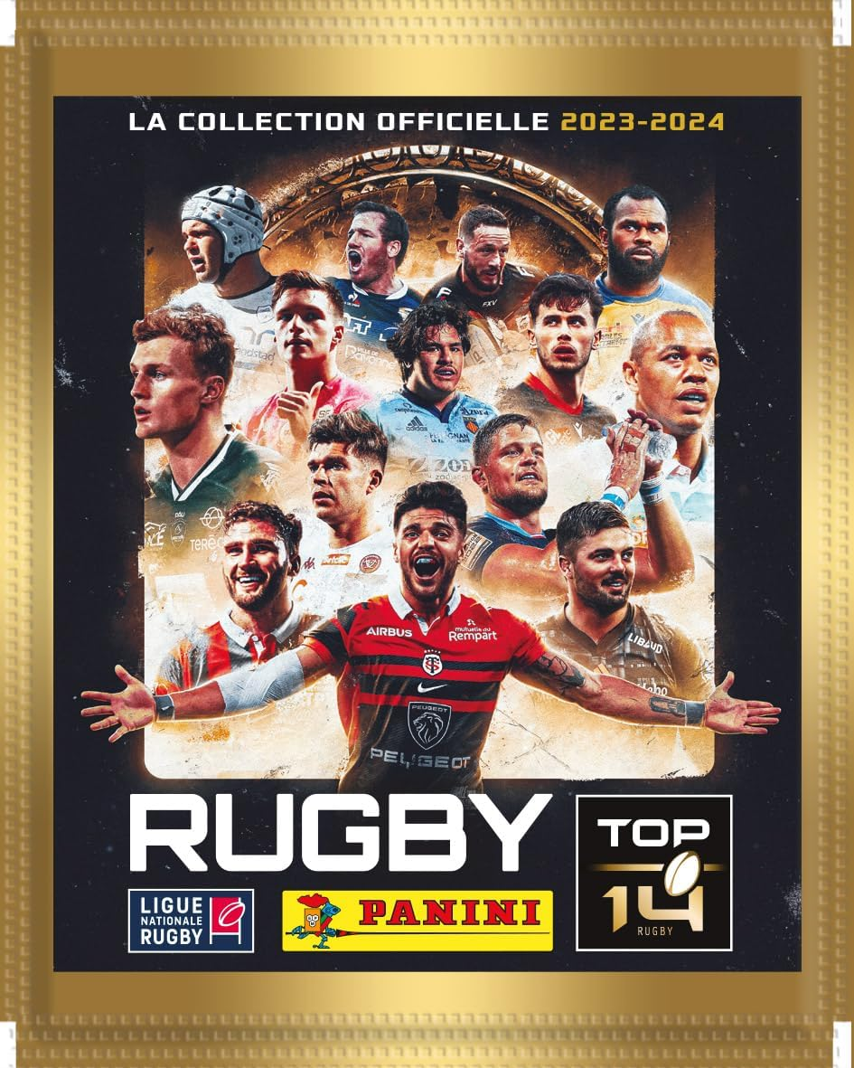 Panini Rugby TOP 14 2023-2024 Box of 50 Sleeves with 5 Stickers Each + 1 Card