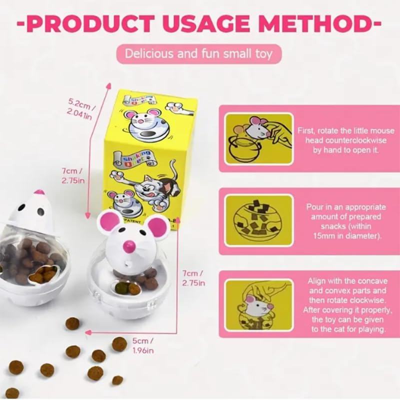 PELLUM Cat Slow Feeder Mouse Toy for Cats - Interactive Puzzle Game - Fill with Food and Treats - Interactive Cat Puzzle Feeder for Indoor Play, Portion Control and Fast Eaters (2Pcs) image number 6