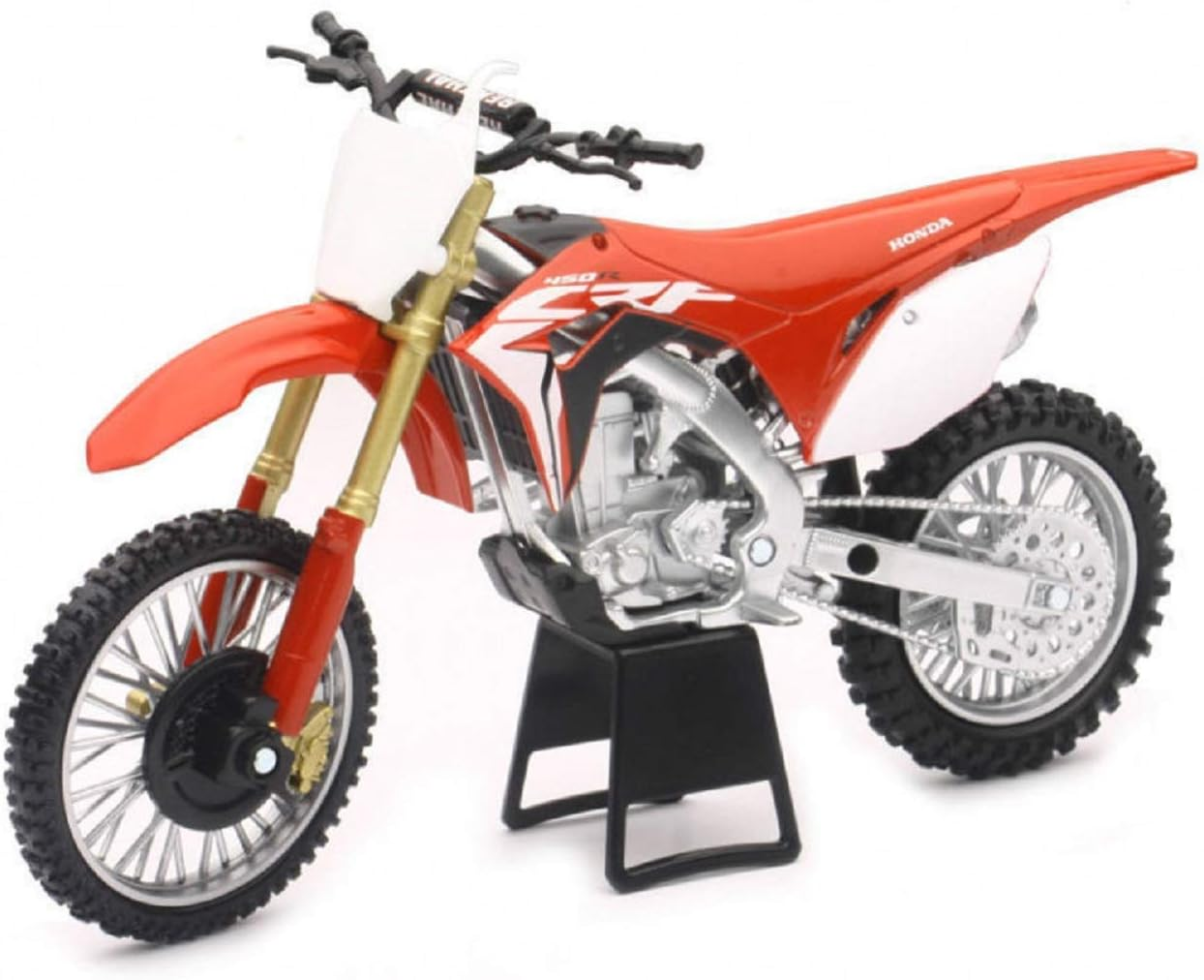 Newray Orange Cycle Parts Die-Cast Replica Toy Red 1:12 Scale Model Honda CRF 450R Dirt Bike 57873