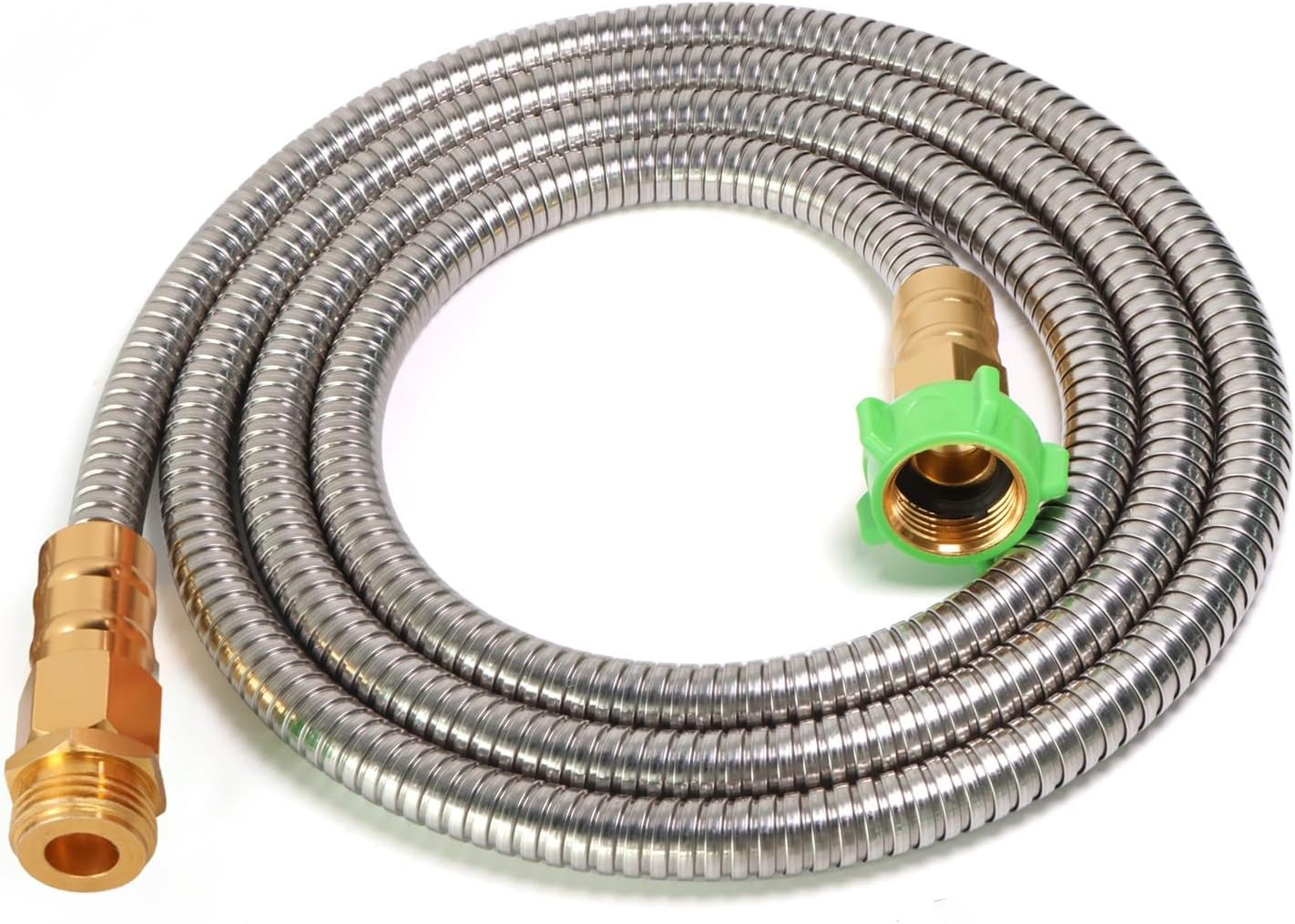 Metal Garden Hose 50 Ft with Hose Nozzle, Flexible Stainless Steel Garden Hose 50 Ft, Heavy Duty Water Hose for Garden (50FT)