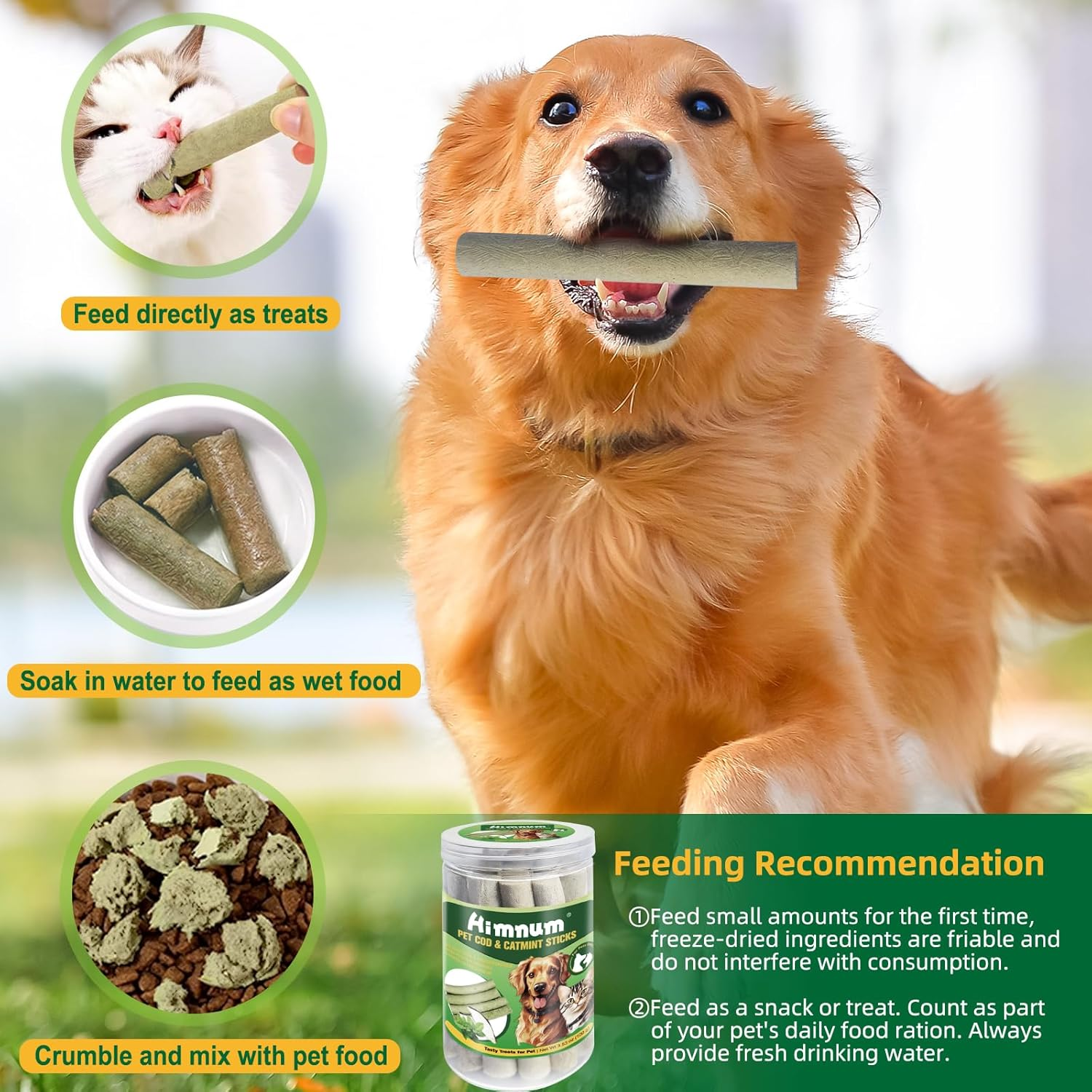 Freeze Dried Cod Dog and Cat Treats, Natural Cod & Catmint Pet Chew Snacks Rich in Omega 3, Dog Training Treats for Teeth Cleaning, Healthy Tasty Treats for Pet, 3.52Oz/100G image number 6