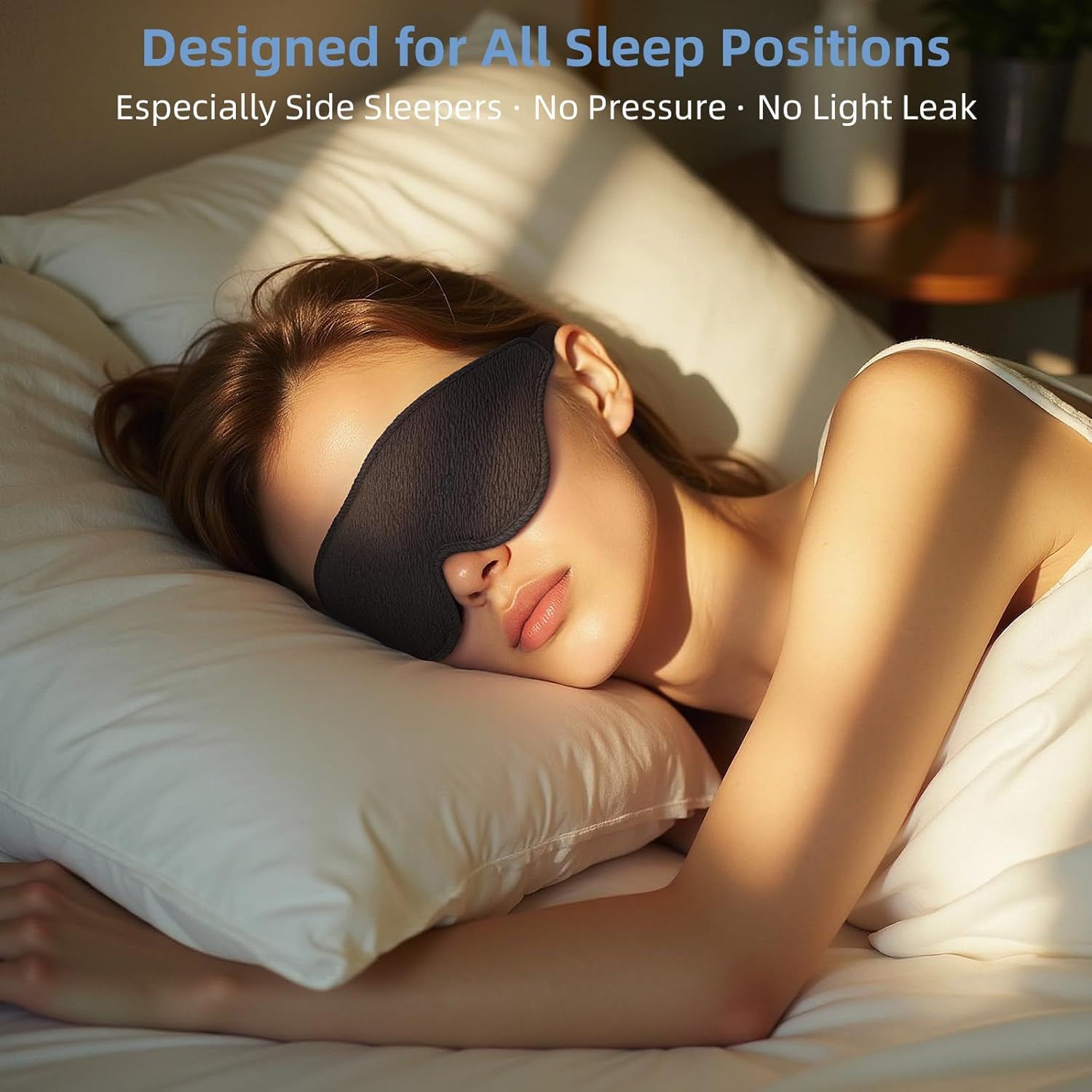 2025 Innovative Sleep Masks, Trilancer 3D 99.99% Light Blocking Design, Comfortable Eye Mask for Sleeping, Blackout Blindfold for Men and Women, Nap, Meditation, Travel, with Earplugs (Black) image number 3