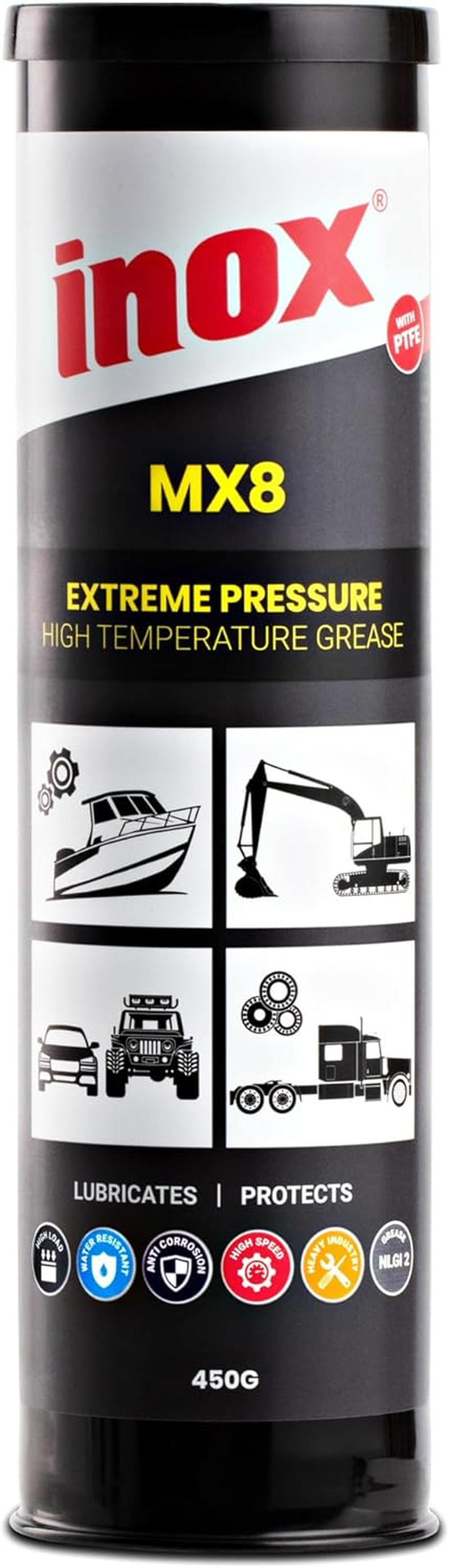 INOX MX8 PTFE Extreme Pressure and High Temperature Grease, 450 G