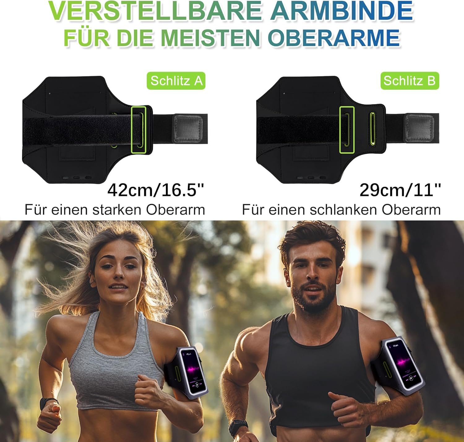 EOTW Universal Sports Armband Mobile Phone Holder Arm with Airpods Case for MP3 Player/Iphone 16/15/14/13 Pro Max Galaxy S24+/S23+/S22/S21 (6.0 Inches ~ 6.7 Inches) image number 5