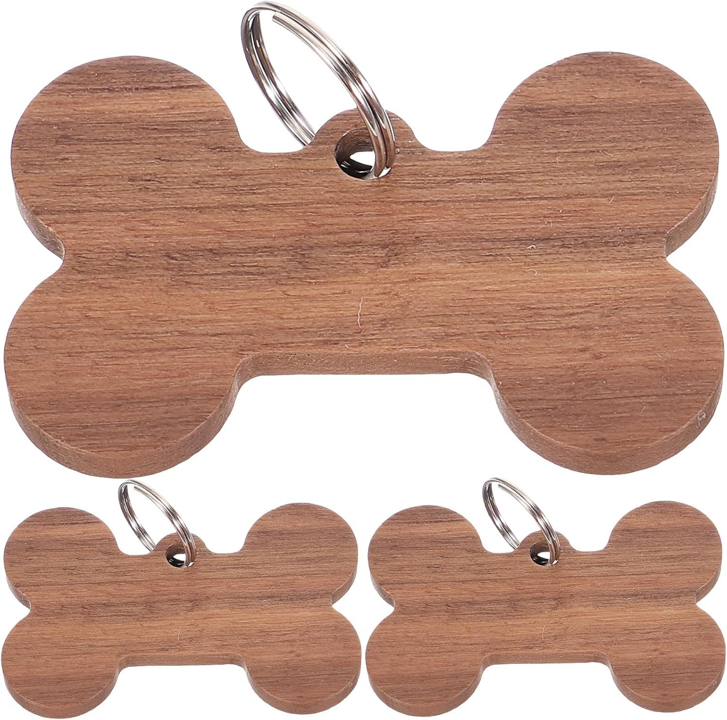 LUOZZY 3Pcs Pet ID Tag for Dog Cat Pet Personalized Tag Puppy Collar Wooden ID Tag Bone Shaped Tag Supplies image number 1