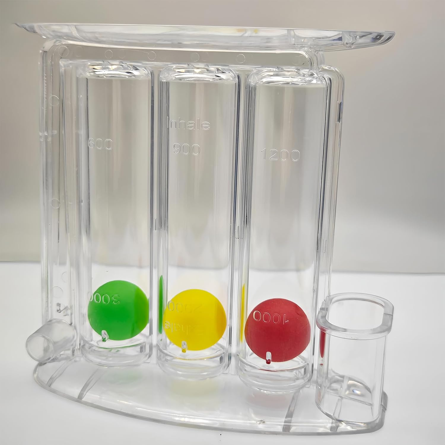 Breathing Trainer, Deep Breathing Lung Exerciser - 3 Ball Incentive Spirometer with Handle, Washable Respiratory Exerciser, Breath Measurement System for Lung Training image number 1