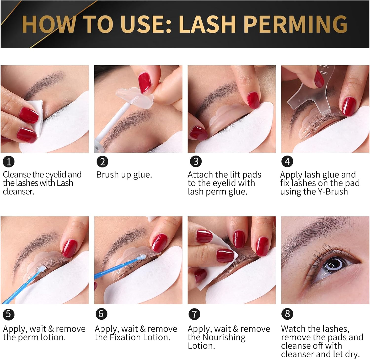 Lash Lift Kit by DONG RHYME - Professional Eyelash Perm Kit Sturdy Result, Small Disposable Packages Eyelash Lift Kit with Harmless Ingredients, Newbie Friendly Brow Lamination Kit at Home Use image number 4