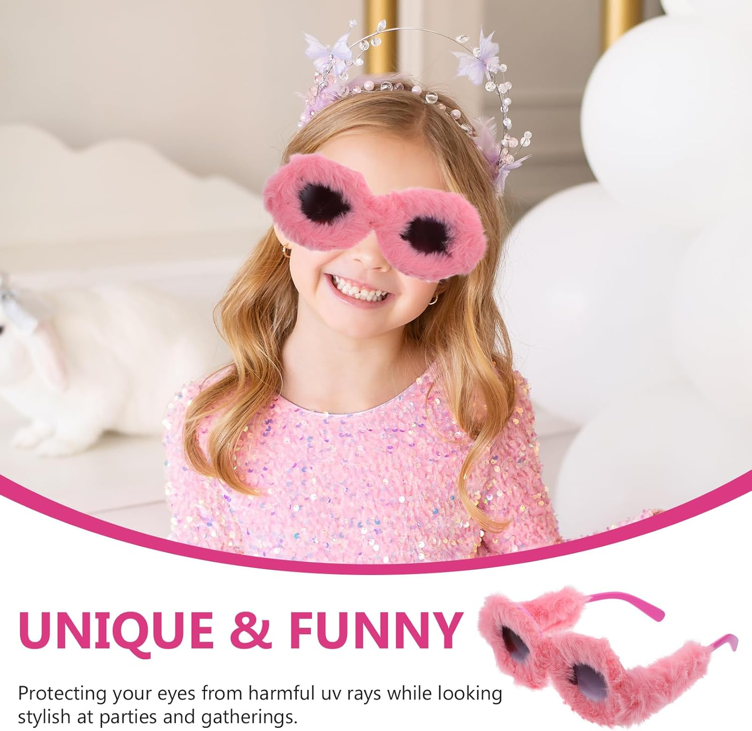 Funny Sunglasses Eyewear Costume Sunglasses for Photo Plush Glasses Crazy Sunglasses Party Glasses Party Plush Sunglasses Novelty Sunglasses Costume Glasses Lovely Sunglasses image number 2