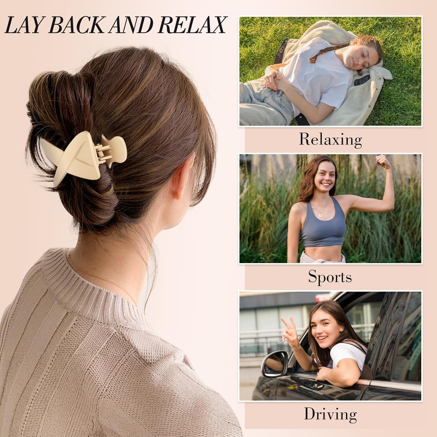 8 PCS Flat Hair Clips, French Flat Claw Clips Hair Claws for Women Girls Thin Hair image number 3