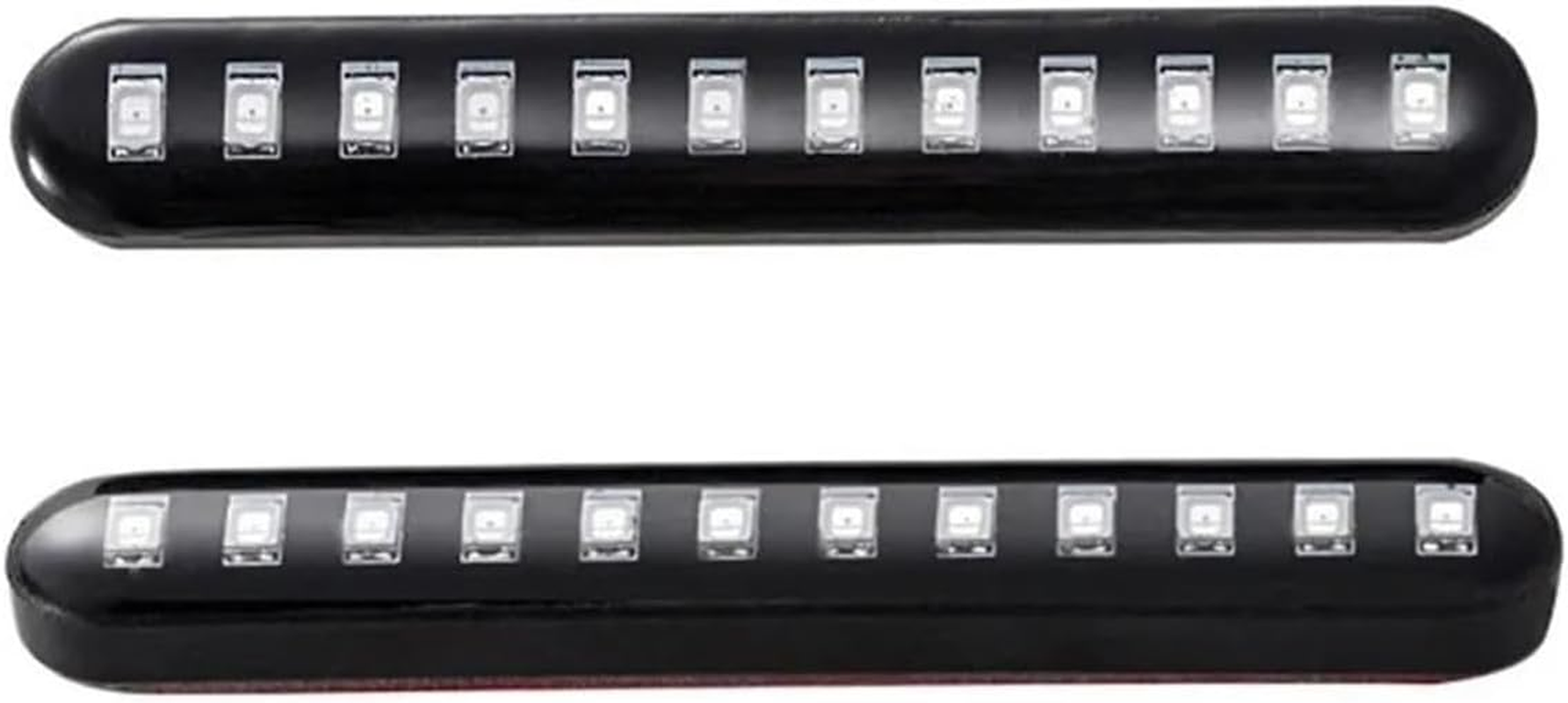 Mirror Indicator Light 2PCS 12V LED Turn Signals Strip Motorcycle Amber Sequential Water Flowing Tail Brake Lights 12 LED Blinker Stop Lamp image number 4