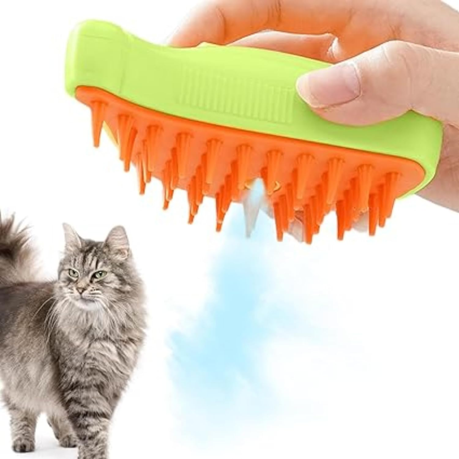 Dog Cat Brush Steam 3 in 1 Massage Comb Spray Cat Brush for Dogs Long/Short Hair with USB Charger with Water Tank Brush for Cats Massage (Green)