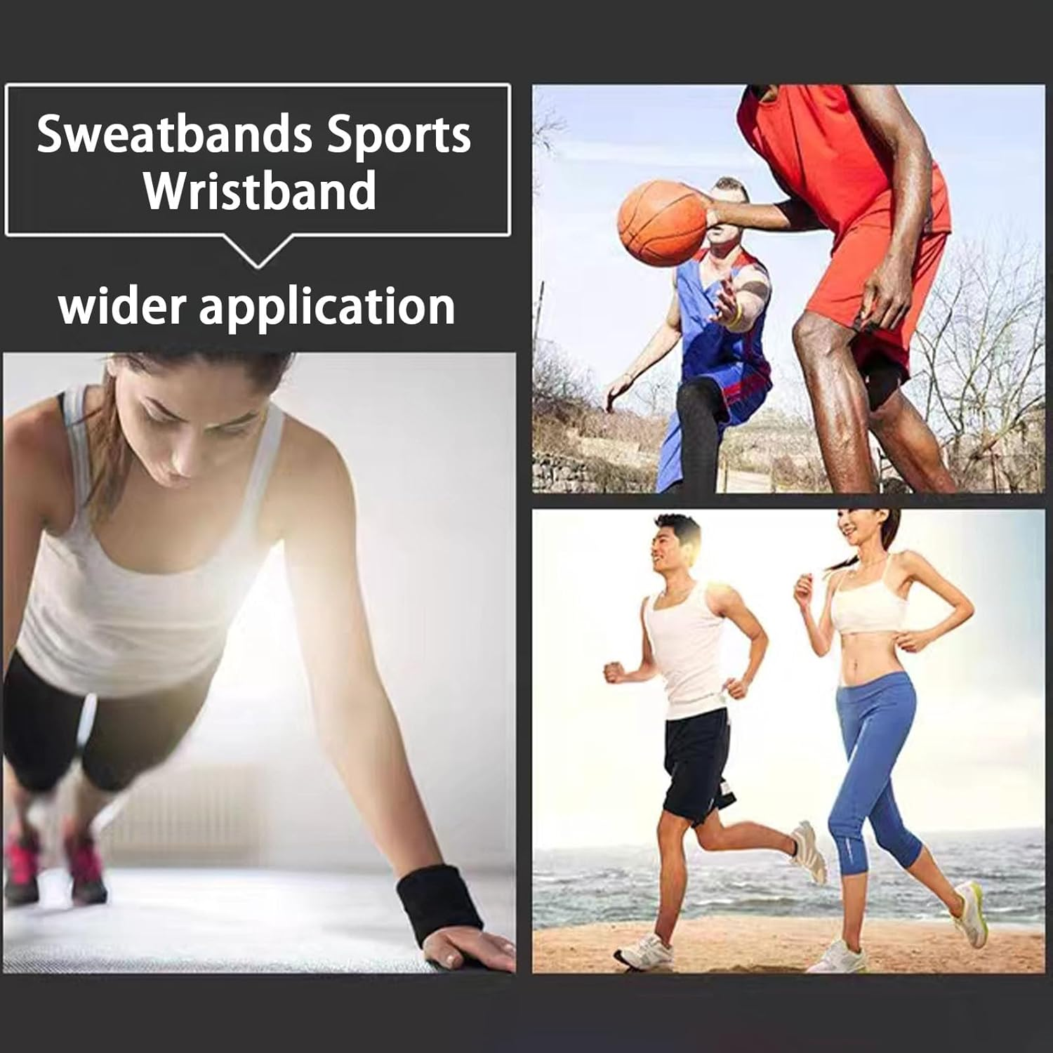 Fecawd Wristbands Sweatbands for Men & Women, Breathable Tennis Wrist Bands Absorbent Sweat Band Multiuse Wristband for Basketball, Running, Gym, Working Out