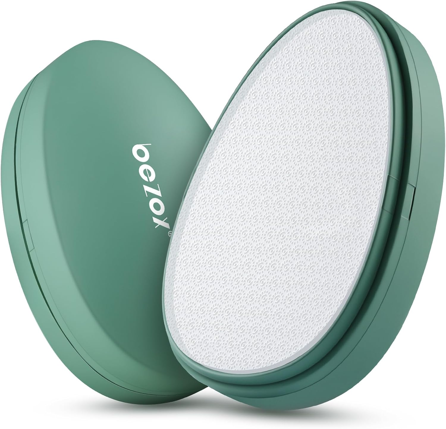 BEZOX Nano Glass Foot File Callus Remover with Cover &ndash; Gentle Glass Foot Pumice Stone, Effective Feet Scrubber for Dead Skin, and Portable Pedi Egg Foot Care Tool - Green