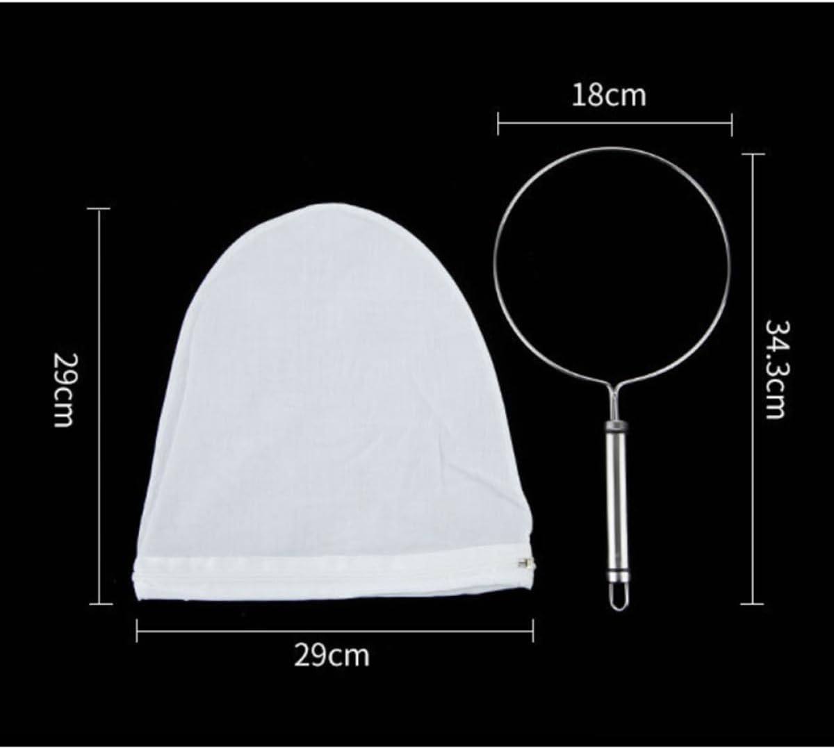 HOODANCOS Tea Filter Bag 18Cm Steel Ring Fine Mesh Nylon Strainer Pouch Milk Tea Coffee Brewing Home and Cafe Use image number 6