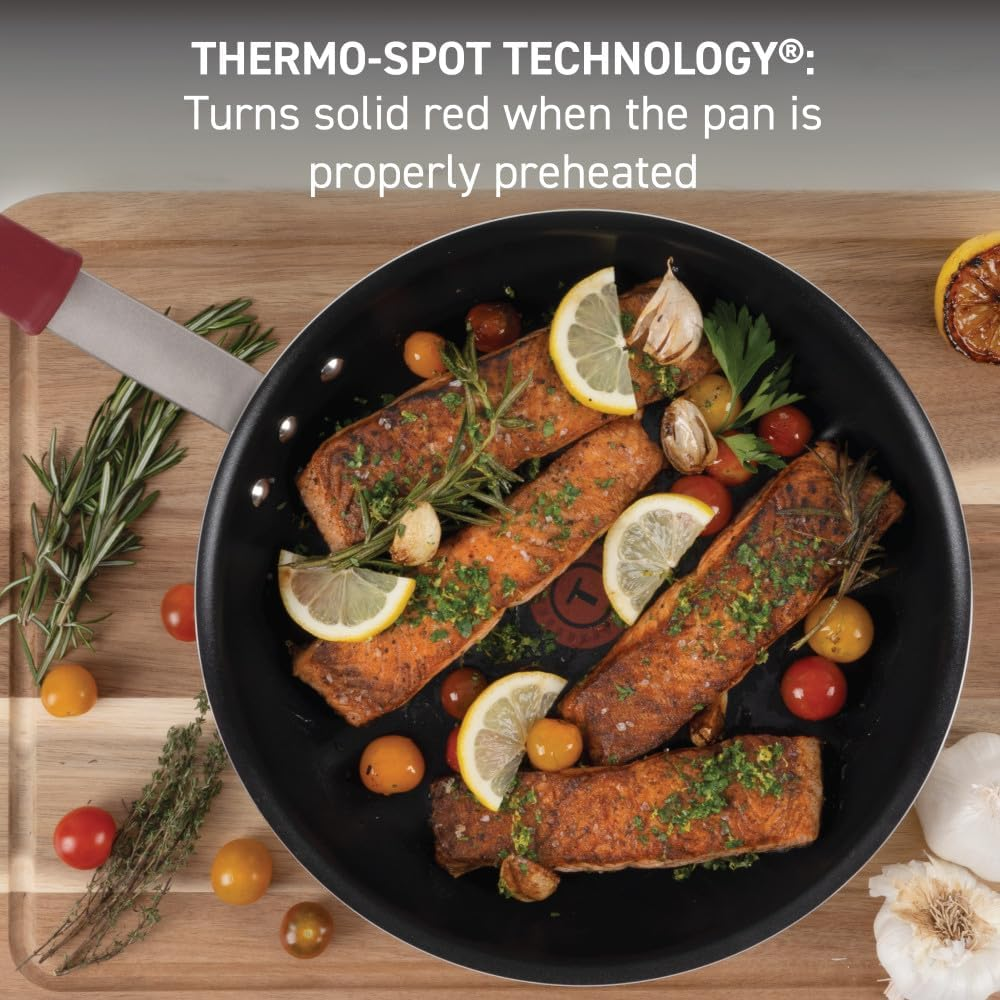 T-Fal Professional VX3 Brushed Nonstick with Stainless Steel Handle Fry Pan 12 Inch, Oven Broiler Safe 400F Cookware, Pots and Pans, Restaurant Grade, Certified by the NSF and CBA, Black image number 5