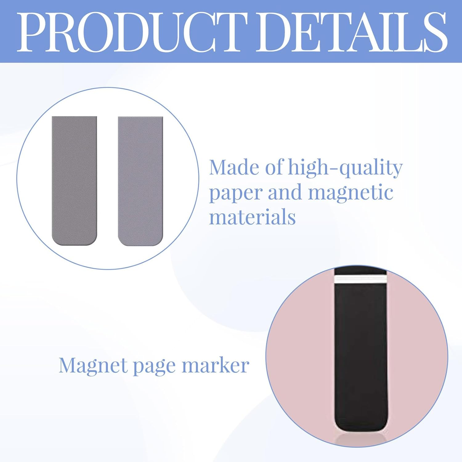 Magnetic Bookmarks, 20Pcs Magnetic Bookmark, Magnet Page Markers, 10Pcs Morandi Color and 10Pcs Advanced Marble Texture Magnetic Bookmarks for Teachers, Students, Book Lovers, Office