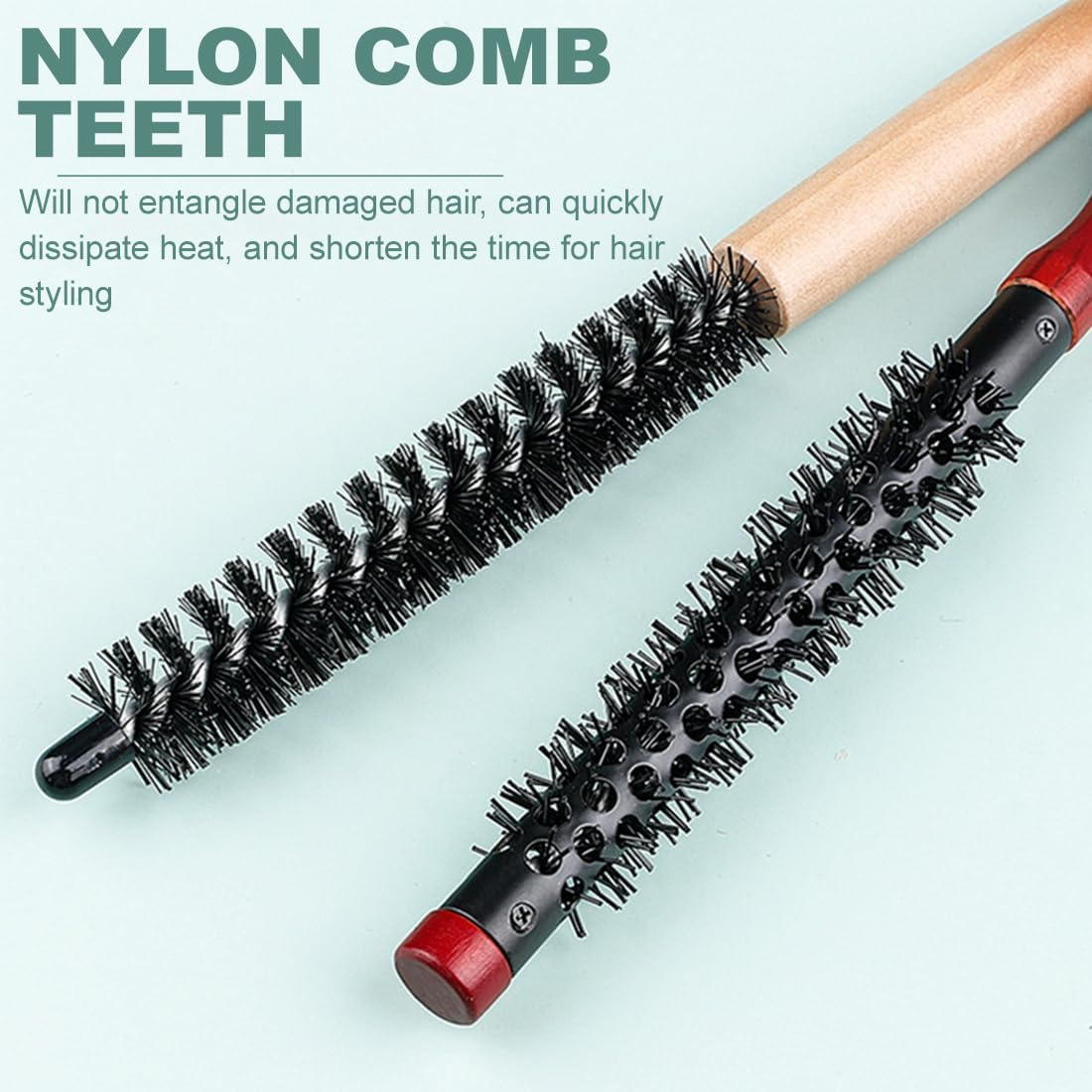 Pack of 2 round Brush for Blow Drying Professional Styling Brush Mini Hair Dryer Brush Travel Beard Brush Small Curling Brush for Thin Hair Beard Lifting Curls