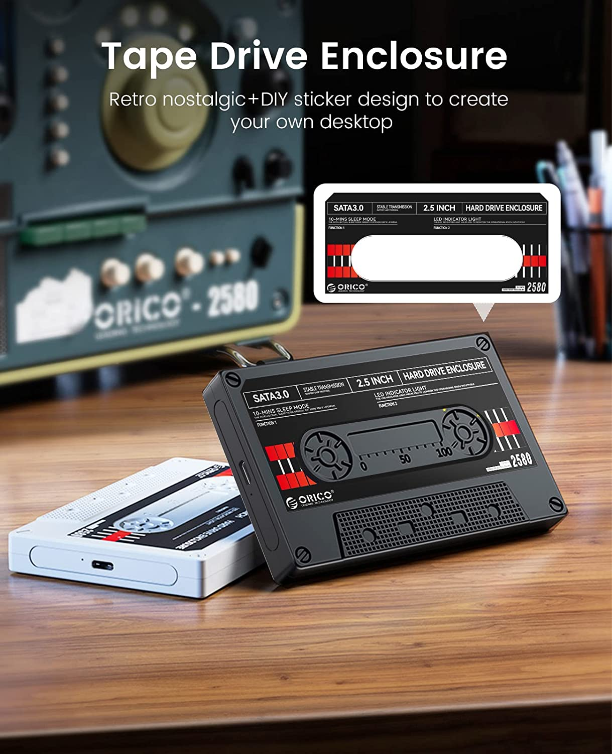 ORICO 2.5 Hard Drive Enclosure USB C to SATA III for 2.5Inch SSD HDD 9.5Mm 7Mm External Hard Drive Case Max 6TB Compatible with WD Seagate Toshiba Samsung Hitachi PS5 Xbox[Uasp Supported]