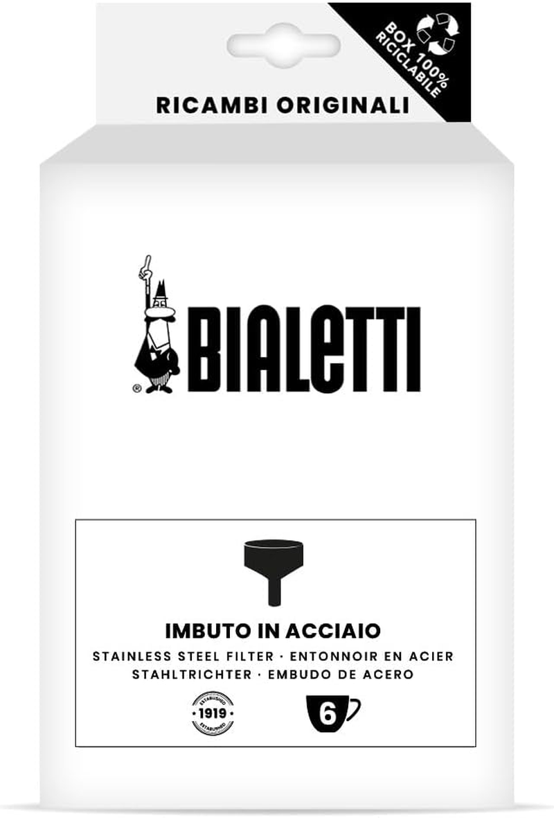 Bialetti - Spare Parts, Replacement Stainless Steel Funnel for Stainless Steel Coffeemaker, 6 Cup, INOX, 0800513 image number 2