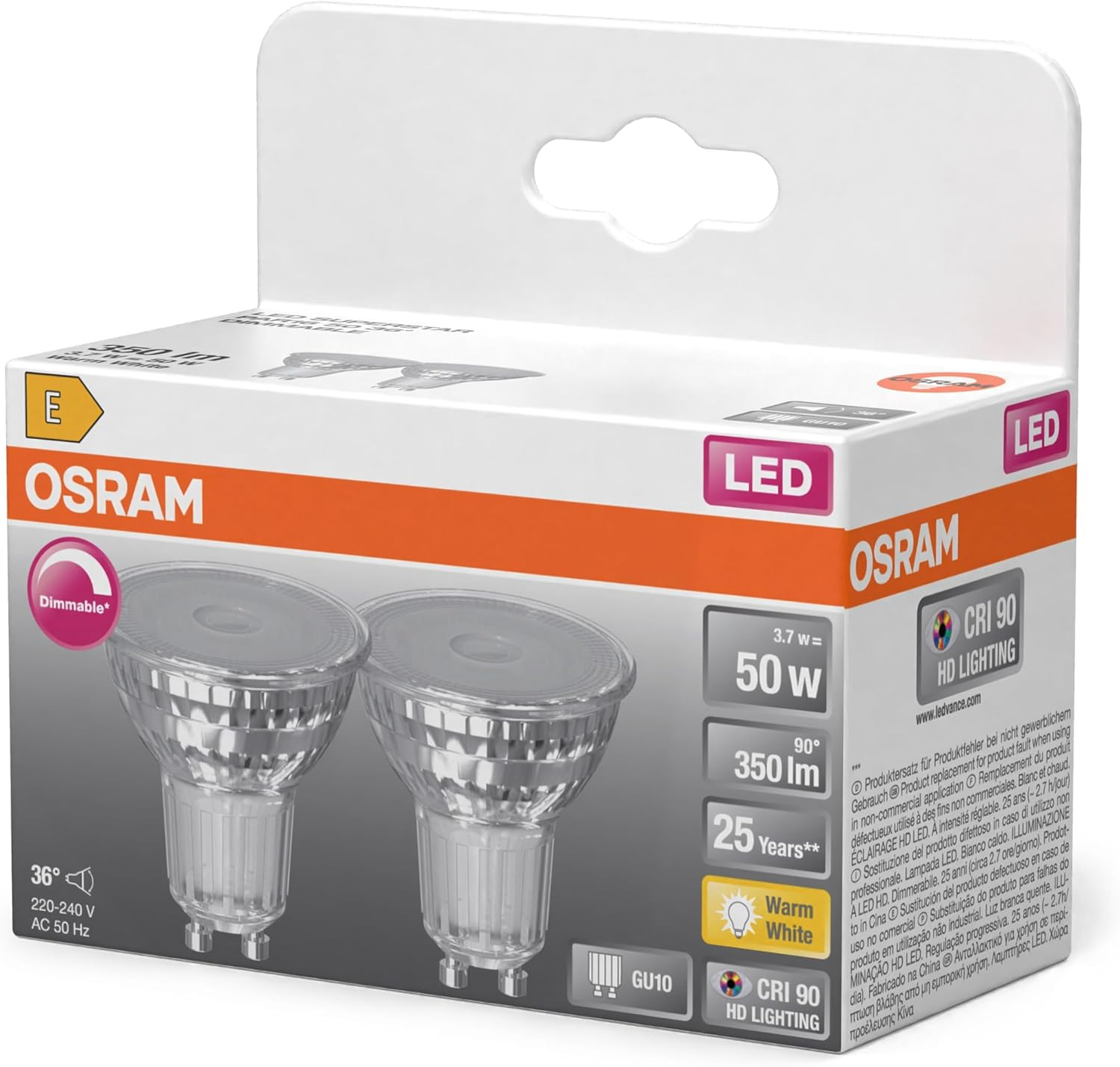 OSRAM LED Superstar PAR16 3.7 W 927 GU10