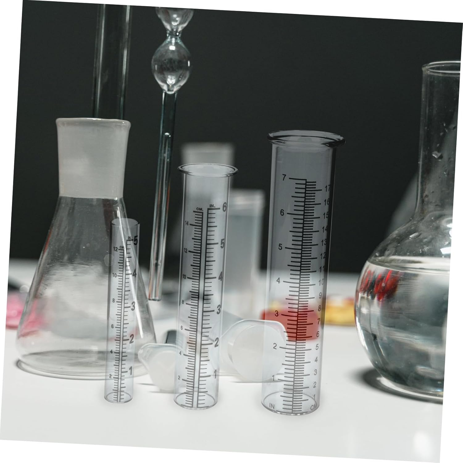 DOITOOL 3Pcs Rain Gauge Glass Tubes Outdoor Rain Measuring Cylinders Weatherproof Rainfall Gauge Tool for Garden Agriculture and Climate Research image number 6