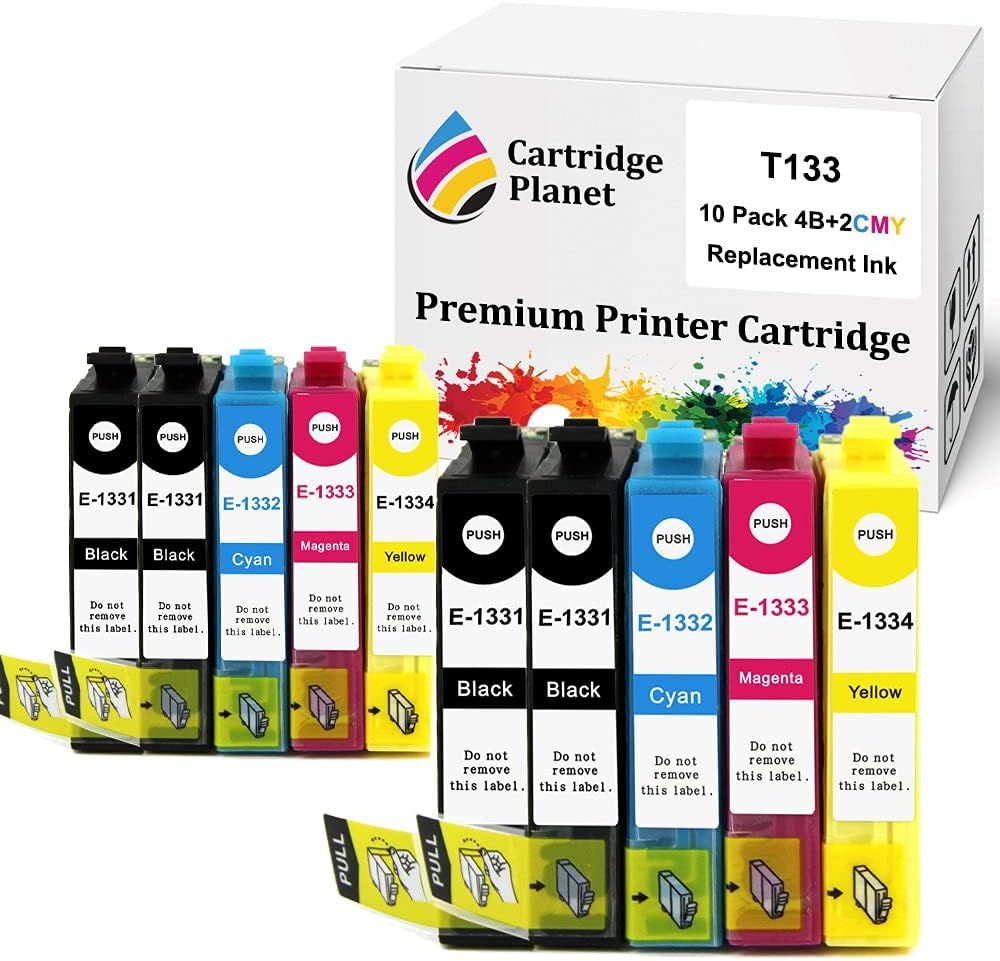 Cartridge Planet 10 Pack (4BK,2C,2M,2Y) Compatible Ink for Epson 133 T1331 T1332 T1333 T1334 for Epson N11 NX125 NX130 NX230 NX420 NX430 320 325 435