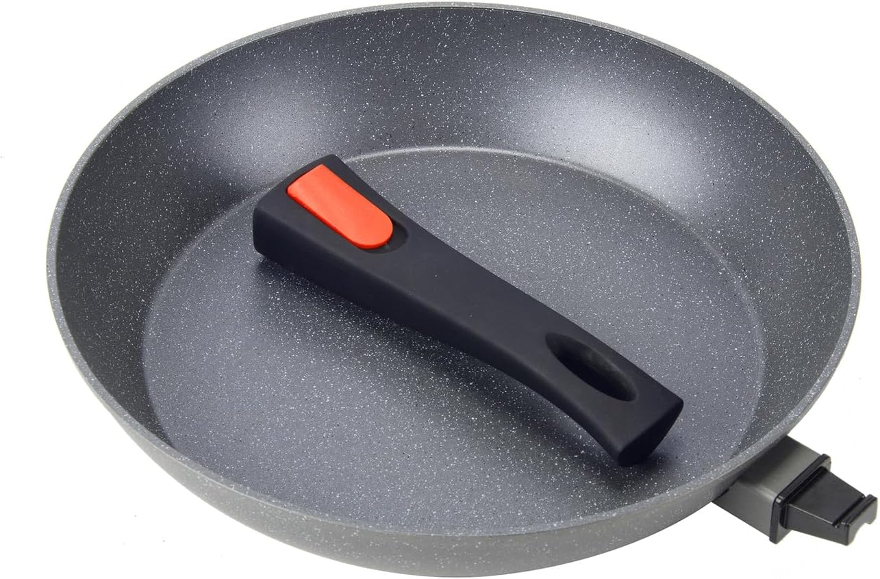 Wildtrak Compact Non-Stick 24Cm Frypan round Frying Pan W/Detachable Handle BLK