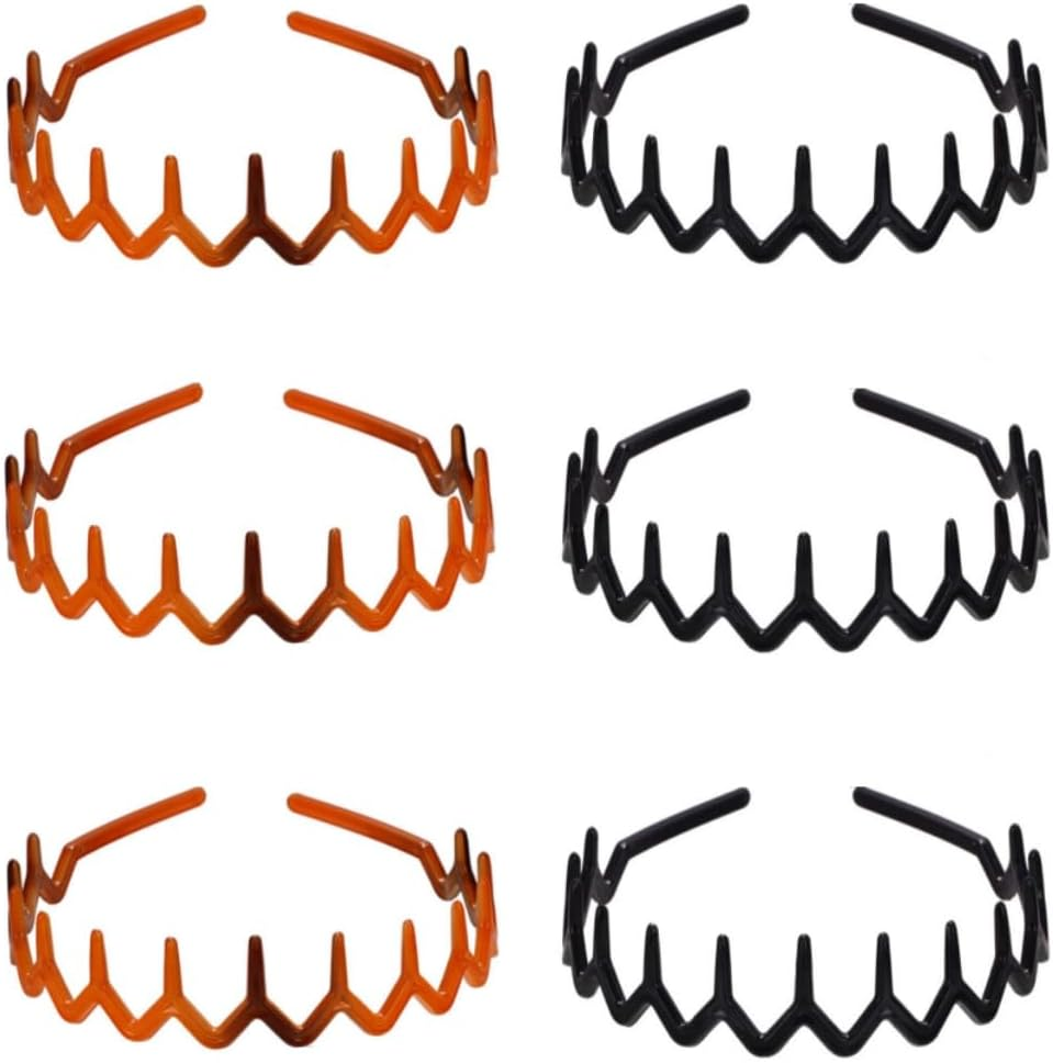 Jindizi 6Pcs Toothed Hair Hoop Toothed Headband, Tooth Comb Hairband Wavy Zigzag Headband Plastic Hair Hoops Zigzag Hair Band for Women Girls Fashion Hair Hoop image number 4