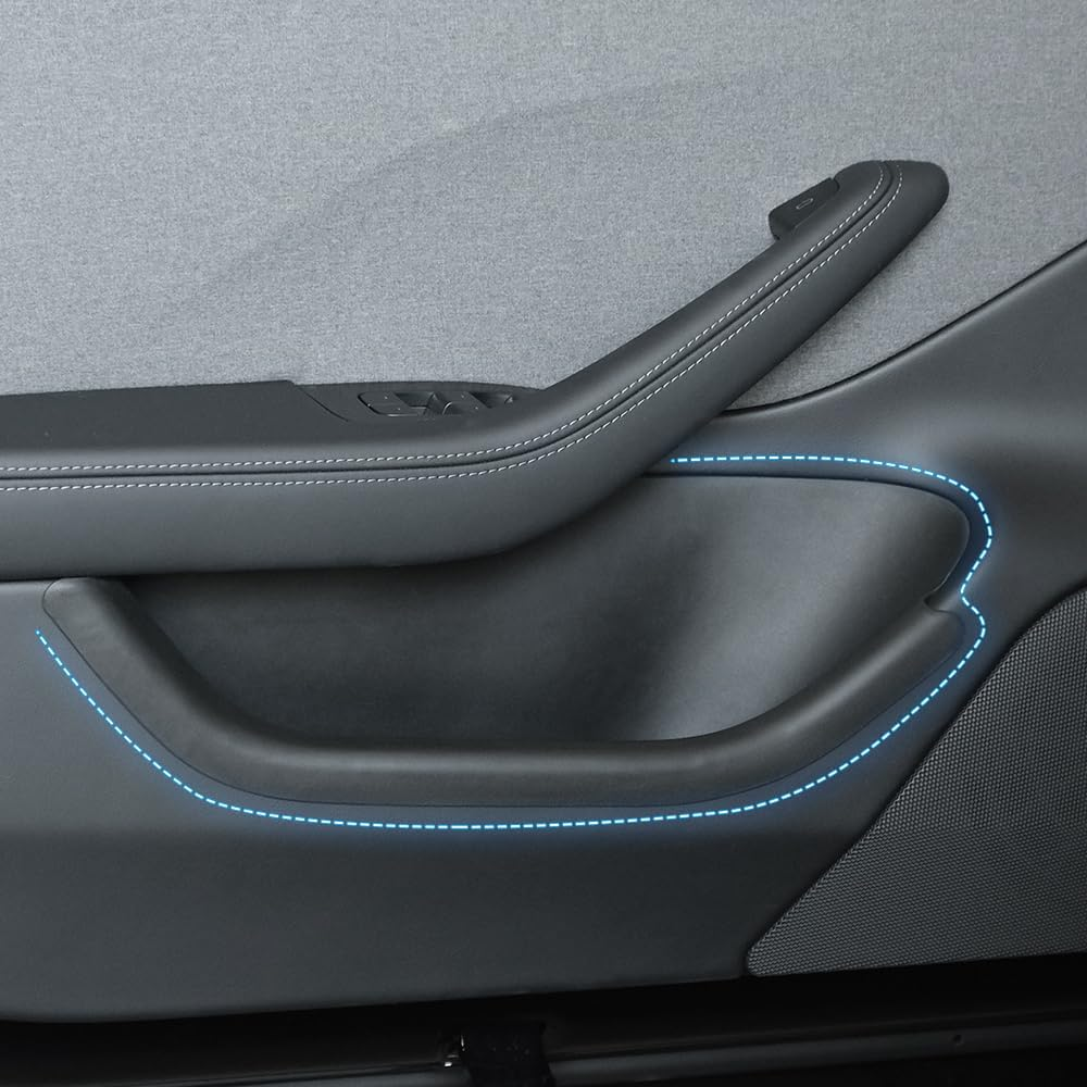 Door Side Storage Box Compatible with New Tesla Model 3 Highland 2024 2025 4 PCS Full-Cover Front and Rear Door Tray Organizer TPE Door Slot Tray Mats Interior Accessories image number 5