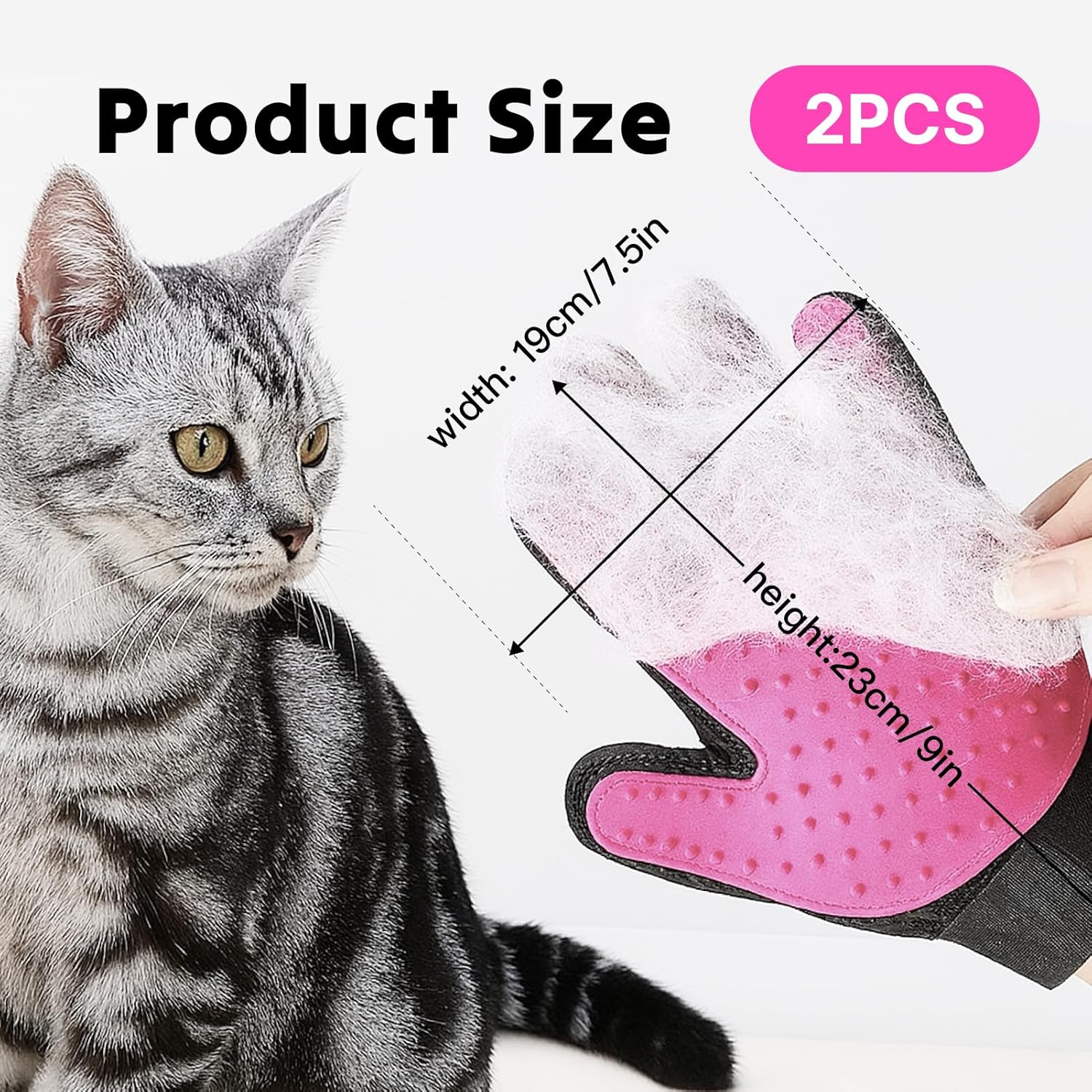 Pet Grooming Glove for Dogs, Cats, and Other Pets, Gentle Deshedding Brush Mitt with Enhanced Five Finger Design, Effective Hair Remover and Massage Tool for Long and Short Fur image number 3