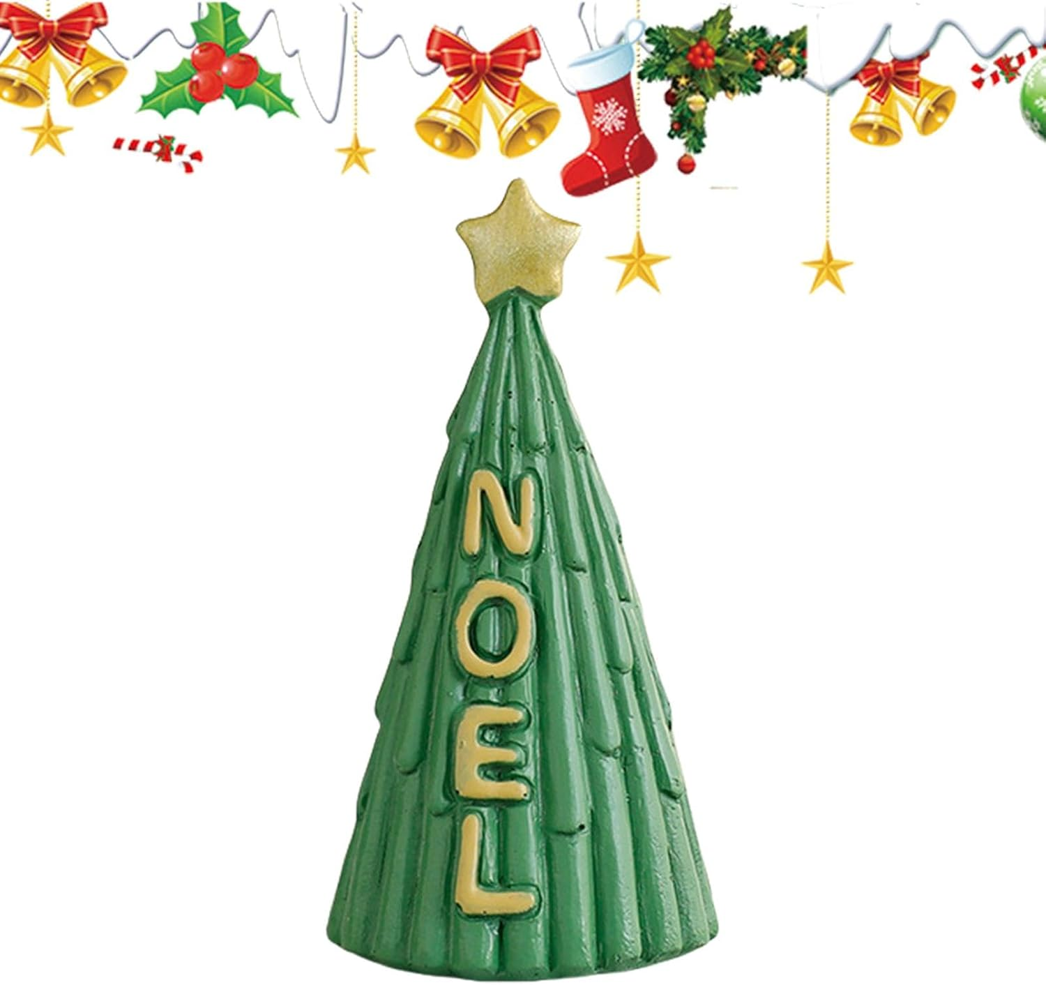 Resin Christmas Tree | Christmas Tabletop Resin Figurine Decor,Creative Miniature Christmas Tree Figurine Winter Desktop Ornament Set Statues for Holiday Table Decor image number 1