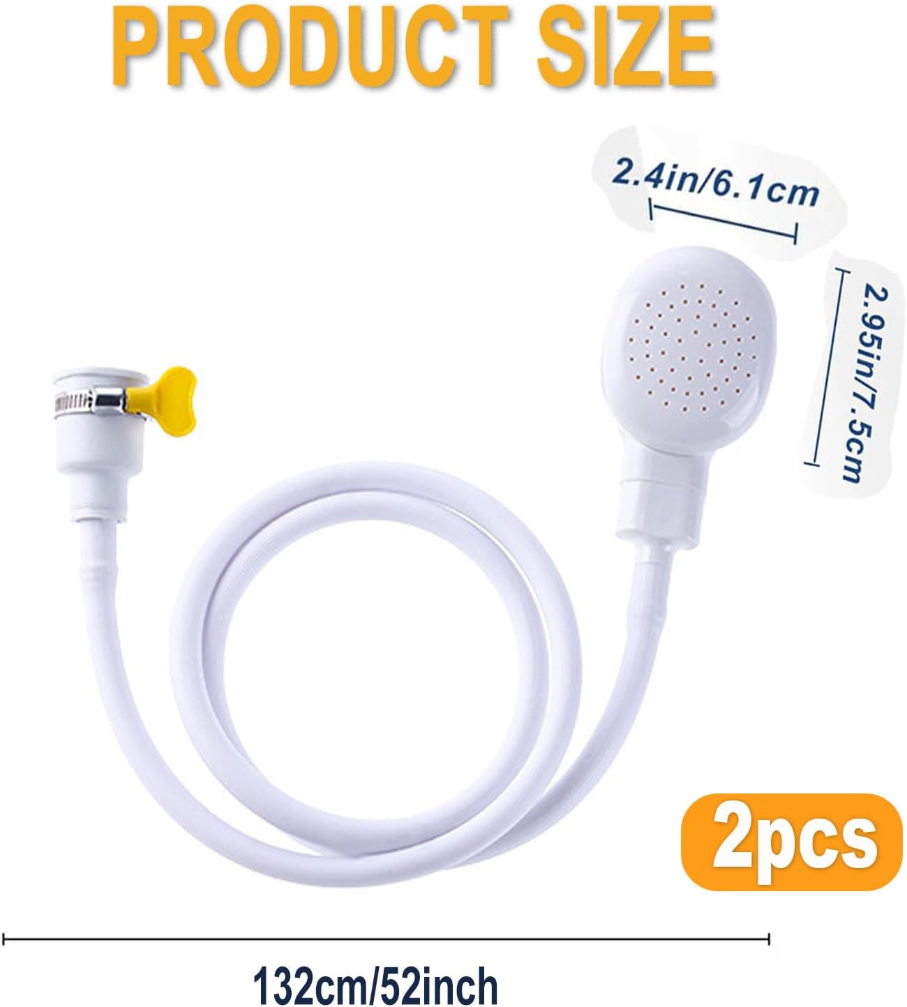 IONPSH Sink Spray Rubber Hose Portable Faucet Sprayerhand Held Shower Head Sprayer Tap Hose Attachment Can Be Used in the Bathroom and Kitchen for Bathing Baby Pets Washing Hair Rinsing Vegetables(2) image number 3