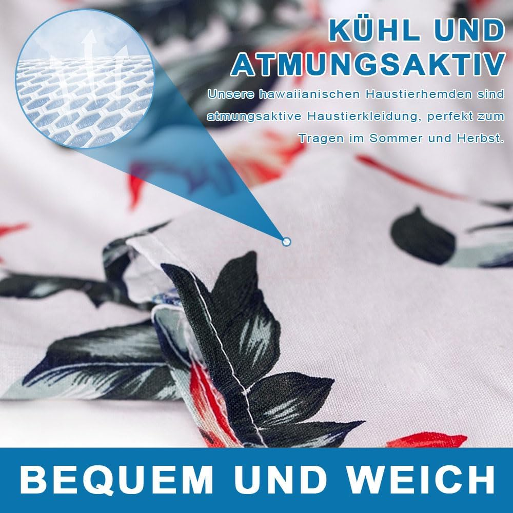 Voarge Pet Polo Shirt, Hawaiian Style Floral Dog Shirt, Printed T-Shirts, Stylish Breathable Dog Summer T-Shirt for Small to Medium Dogs Cats (Pineapple Navy, XL) image number 3