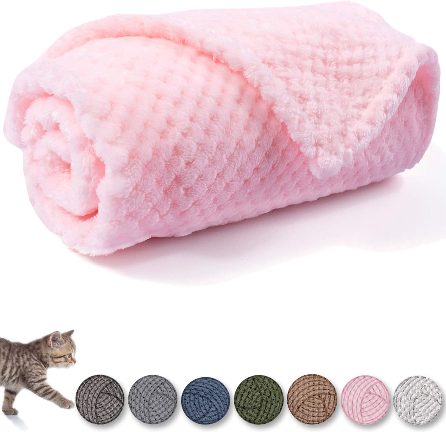 Warm Soft Fuzzy Dog or Cat Blanket, Plush Fleece Throws for Puppy, Kitten, Bed, Couch, Sofa, Travel (L/40" X 48", Grey)