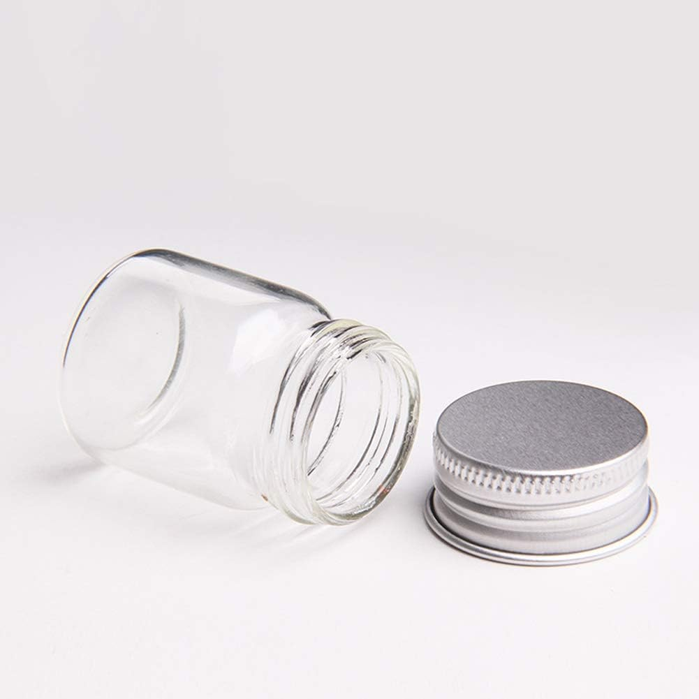 12 Pcs Empty Clear Glass Bottles with Screw Aluminum Cap Mini Container Jars for Essential Oil Powders Cream Ointments Grease Cosmetic Makeup Sample(15Ml) image number 4