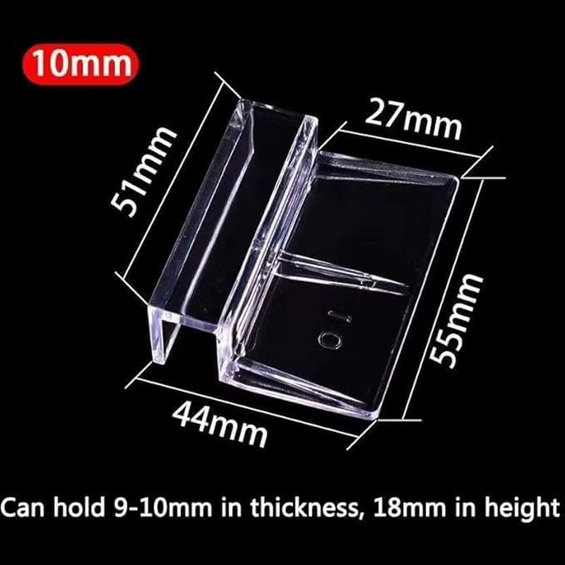 Acrylic Aquariums Fish Tank Glass Cover Clips, 16Pcs Clear Fish Tank Glass Cover Clips, Fish Tank Lid Clear Acrylic Aquarium Cover Support Clamps, 10Mm Thick - Transparent, 10Mm image number 5
