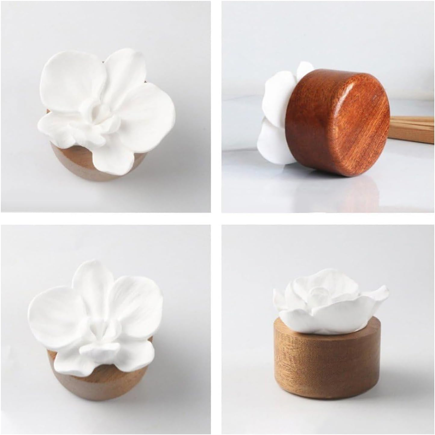 1PCS Essential Oil Passive Flower Diffuser, Ceramic Aroma Diffuser with Phalaenopsis Design, Mini Home Office Essential Oil Warmer, Fragrance Diffuser for Room, Desk, Bedroom image number 4