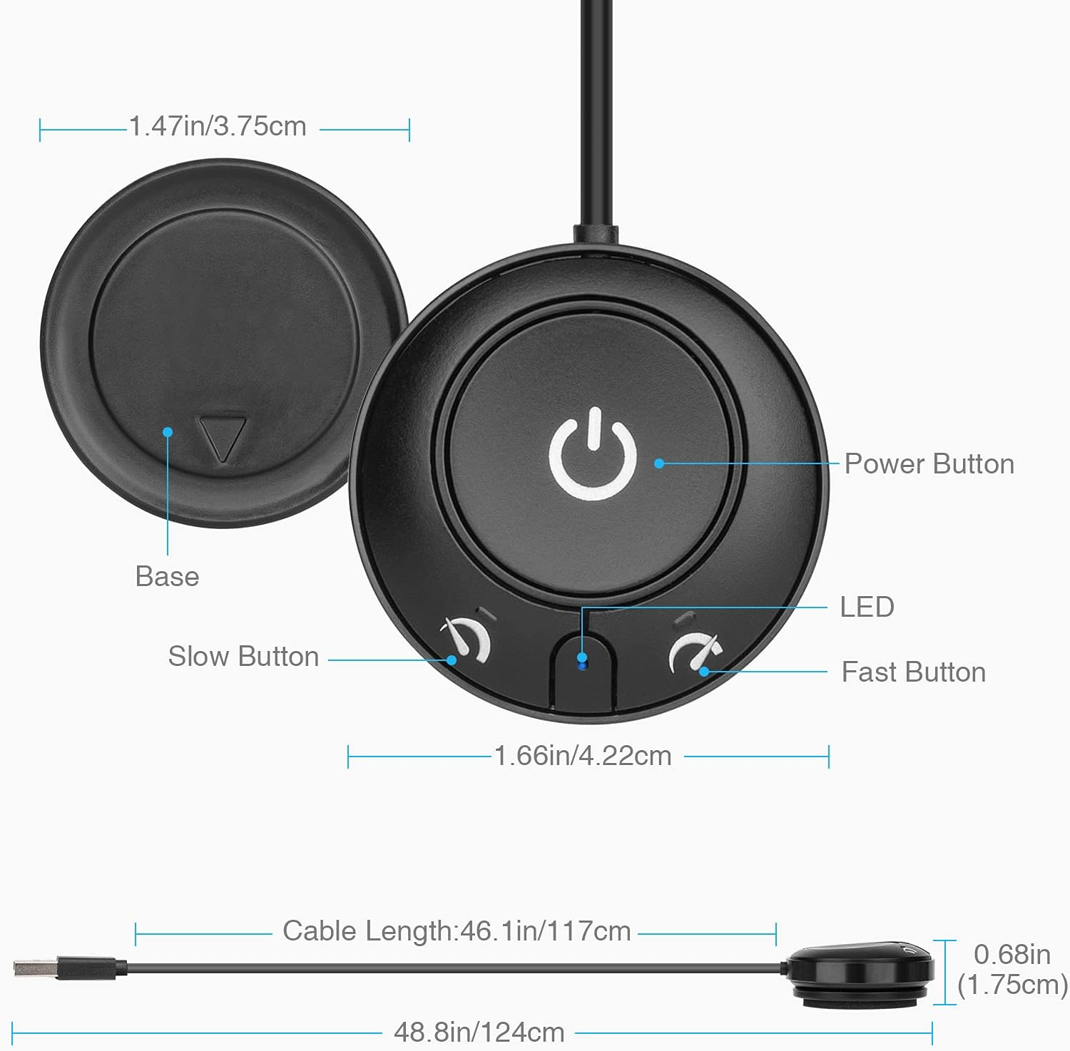 Rii Mouse Jiggler Non-Detectable, USB Mouse Jiggler with On/Off Switch, Driver-Free Computer Mouse Mover, Choice of Two Speeds - Black image number 4