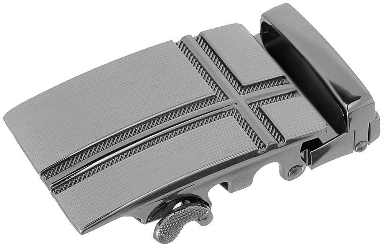 Colaxi 2Pcs Fashion Mens Alloy Ratchet Belt Buckle Automatic Slide Buckle Replacements Business Causal for 3.5Cm Leather Belt Waistband Accessories image number 5